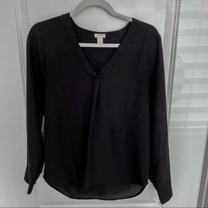 J. Crew Black Long-Sleeve Blouse